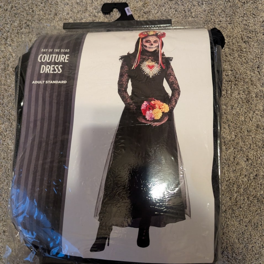 Day of the Dead Black Couture Dress Costume for Women - BRAND NEW- NEVER WORN
